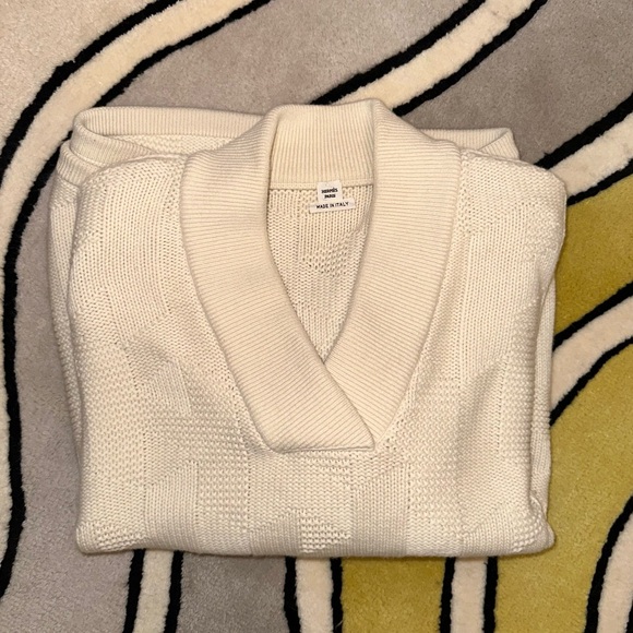 Hermes white wool H cape poncho sweater size s - Picture 9 of 9